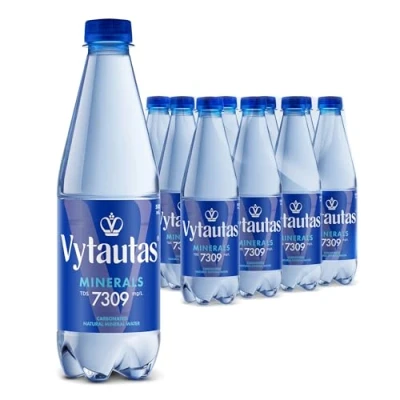 Afbeelding van VYTAUTAS Koolzuurhoudend Natuurlijk Mineraalwater 500 ml Pak van 12 Voor Maximale Hydratatie, Boordevol Essentiële Mineralen zoals Calcium, Magnesium, Functioneel Water, Hoge Mineralisatie