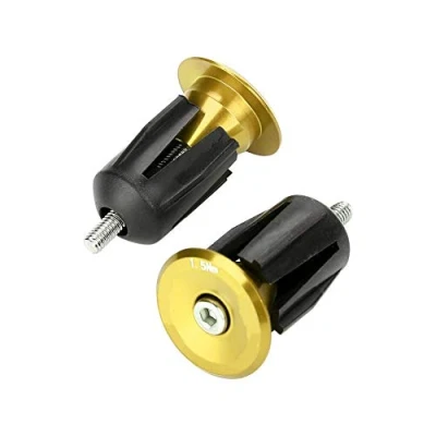 Afbeelding van stuurdop stuureindkappen Fietsstuureindkappen van aluminiumlegering, voor stuur, MTB, racefiets stuur (geel)