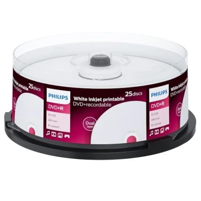 Afbeelding van DVD+R 8,5 GB PHILIPS 8x Speed Double Layer printable Cakebox 25 stuks