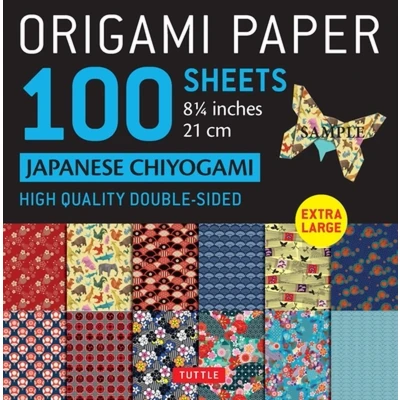 Afbeelding van Origami Paper 100 Sheets Japanese Chiyogami 8 1/4&quot; (21 cm): Extra Large Double Sided Printed with 12 Different Patterns (Instructions for 5 Projects Included)