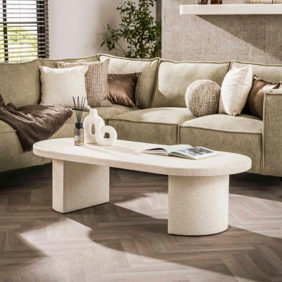 Afbeelding van Fraaai Katie salontafel 150 arch stone Marmer composiet