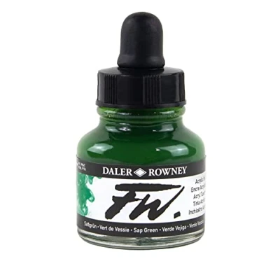 Afbeelding van Daler Rowney Acrylverf FW acrylverf, 29,5 ml flessen, verschillende kleuren SAP groen