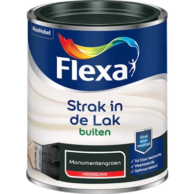Afbeelding van flexa strak in de lak buitenlak hoogglans 1036 monumentengroen 0.75 ltr