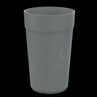 Afbeelding van Kunststof koffiebeker Circulware 40cl Donkergrijs