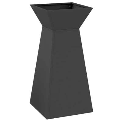 Afbeelding van vidaXL Tuinpilaren met Schotel Zwart 35x35x73 cm Staal
