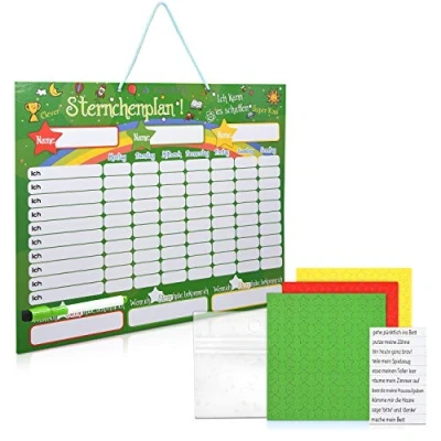 Afbeelding van Navaris magnetisch beloningsbord Taakplanner voor kinderen Beloningssysteem met sterren en activiteiten Duits