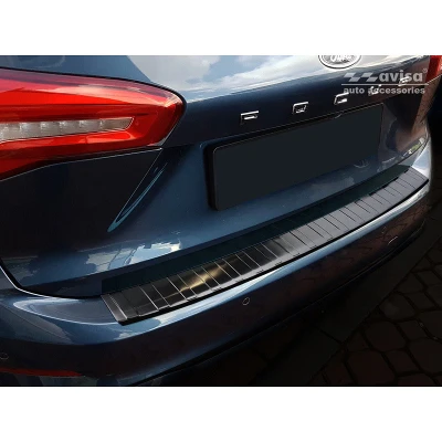 Afbeelding van Avisa Zwart RVS Achterbumperprotector passend voor Ford Focus IV Kombi 2018 &#039;Ribs&#039;
