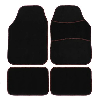 Afbeelding van JVL 01 927RD Universele PVC Gesteund Tapijt Auto Mat Extreme Set, Zwart/Rood, 4 Stuks