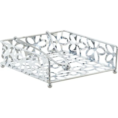 Afbeelding van Servethouder DKD Home Decor Margriet Zilverkleurig Metaal Plastic 18 x 19 6 cm