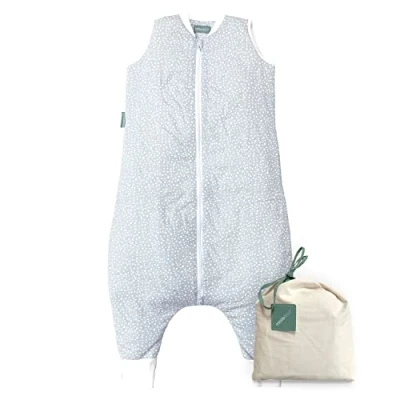 Afbeelding van Molis&amp;co Pyjama met voeten, 2,5 TOG, 117 cm (6 jaar), ideaal voor de winter, zacht en warm, 100% katoen (Oeko Tex 100), grijze print