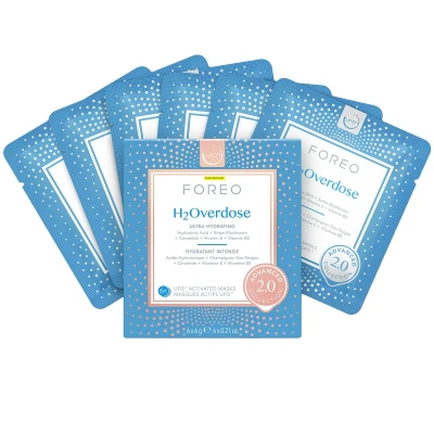 Afbeelding van H2Overdose Advanced Collection 2.0 UFO geactiveerd gezichtsmasker, hydraterend gezichtsschoonheid, hyaluronzuur en vitamine E, voor alle huidtypes, droog schilferig