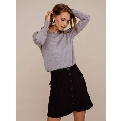 Afbeelding van Alder knitted jumper Mid grey melange / M