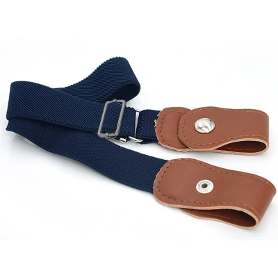 Afbeelding van Elastische Kinderriem blauw Rekbare broekriem gespvrije riem zonder gesp meisjes jongens stretch