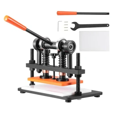 Afbeelding van VEVOR leerponsmachine Handmatige leersnijmachine 26 x 15 cm, leer embossingmachine 1,5 t Zware Geschikt voor leer, PVC/EVA schuim, niet klevende materialen