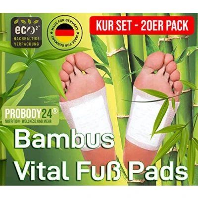 Afbeelding van ProBody24® Bamboe Vital Voetpleisters, 100% natuurlijke ingrediënten, Wellness Voetpads, 20 stuks