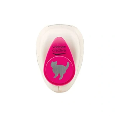 Afbeelding van Vaessen Creative Knutselpapier Punch Kat 1,3 x cm Cirkelsnijder voor knutselen en kaarten maken