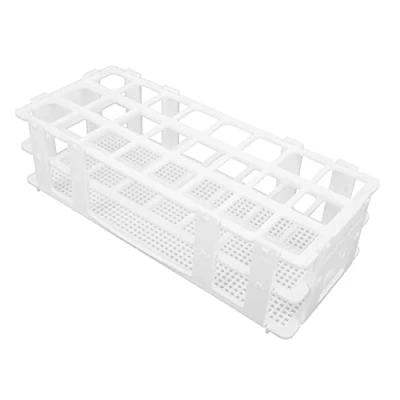 Afbeelding van Reageerbuisstandaard, afneembaar 25x25mm draagbaar reageerbuisrek 24 gaten 3 lagen ontwerp voor laboratoriumbenodigdheden wetenschappelijke experimenten