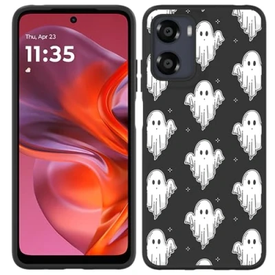 Afbeelding van Cazy Hoesje geschikt voor Motorola Moto E15 Siliconen Zwart Spookjes