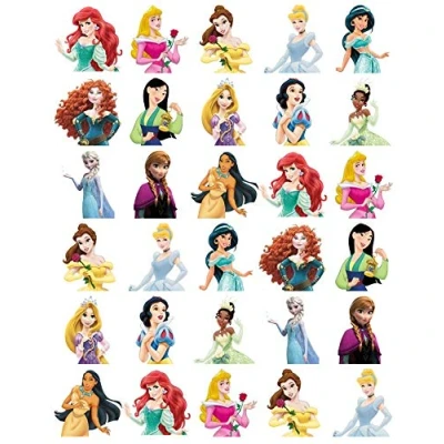 Afbeelding van Ronnies Bakery Company 30 Disney Princess Half Body Cupcake Toppers Eetbare Wafer Paper Fairy Cake Verjaardagstaarten