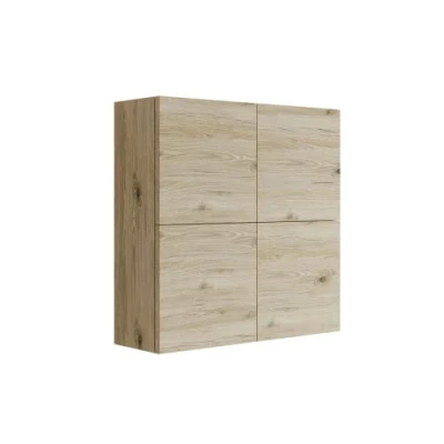 Afbeelding van MaMa Store Atena hangkast met 4 deuren en push pull systeem, gelamineerd, eiken naturel, L. 71 x D 22 H cm
