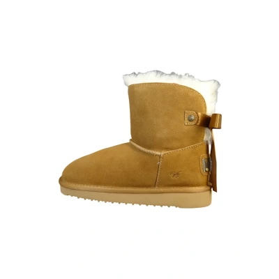 Afbeelding van Mustang Snowboots, Dames, Maat: 42, Cognac Textiel/ synthetisch