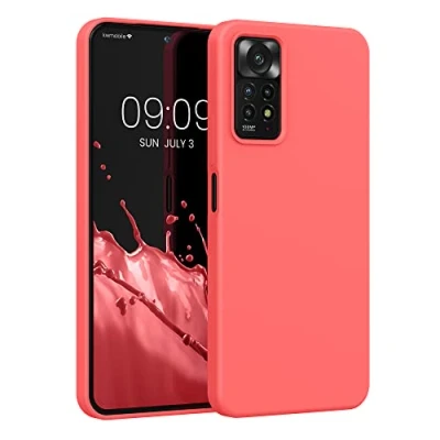 Afbeelding van kwmobile telefoonhoesje geschikt voor Xiaomi Redmi Note 11 Pro / (5G) 12 (4G) Hoesje met siliconen coating Smartphone case in levendig koraal