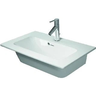 Afbeelding van Duravit ME by Starck meubelwastafel compact zonder kraangat met overloop 63x40cm wit Minimalistisch design