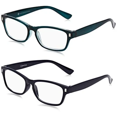 Afbeelding van The Reading Glasses Company De leesbril bedrijf lezer waarde 2 pack heren vrouwen RR77 3Q +3, 50, donkerblauw/aquamarijn, stuks