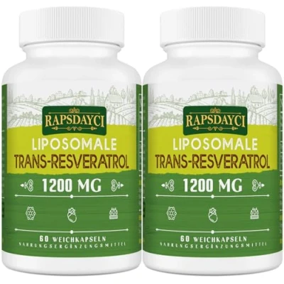 Afbeelding van 1200 mg liposomaal trans resveratrol, hooggedoseerde 98% zuivere formule, resveratrol uit Japanse duizendknoop, betere opname, 120 softgels