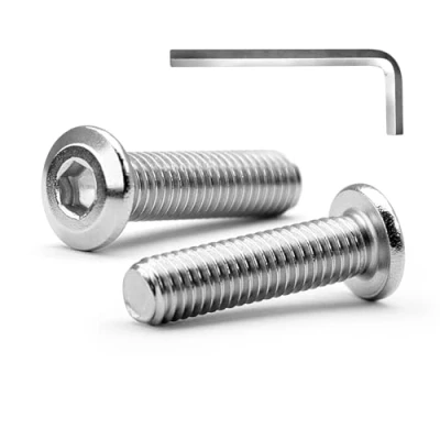 Afbeelding van MINHER M6 x 30 mm, 20 stuks, platte kop, binnenzeskant, schroeven voor meubels, roestvrij staal A2 V2A, volledige schroefdraad (met inbussleutel)