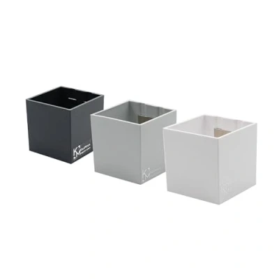 Afbeelding van KalaMitica Set van 3 magnetische kubussen, 6,5 cm donkergrijs, ijsgrijs, wit opbergdozen of vazenhouder met sterke magneet voor magneetborden aan de muur