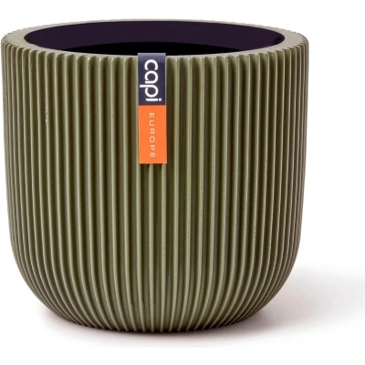 Afbeelding van Capi Europe Bloempot bol Groove Colours 9x8 Groen