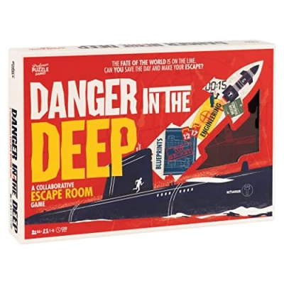 Afbeelding van Danger In The Deep door Professor Puzzle Games Unieke 2 uur Multiplayer Escape Room Game. Kun je de dag redden met laterale denk en code brekende vaardigheden?