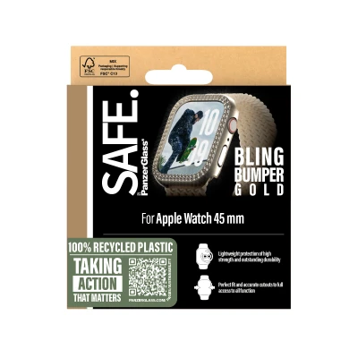 Afbeelding van PanzerGlass SAFE by PG Scrn Bump Gold Watch 45mm, Transparant, Apple,