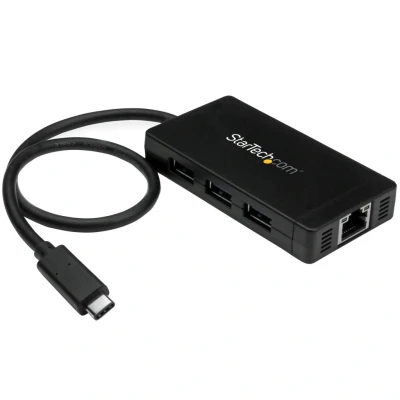 Afbeelding van StarTech.com 3 Poorts USB 3.0 Hub met C en Gigabit Ethernet Inclusief voedingsadapter