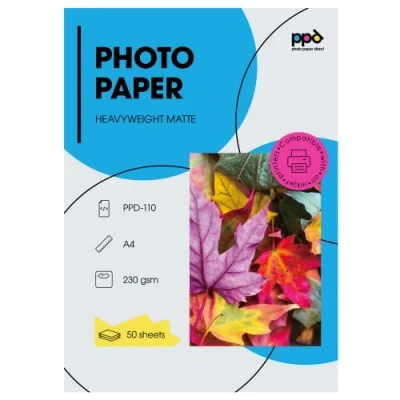 Afbeelding van PPD A4 x 50 vel PREMIUM Inkjet 230g Speciaal Papier in Fotokwaliteit, Mat gecoat voor contrastrijke afdrukken met hoge resolutie 110