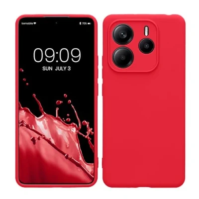 Afbeelding van kwmobile telefoonhoesje geschikt voor Xiaomi Redmi Note 14 5G Hoesje smartphone Precisie camera uitsnede In neon roze