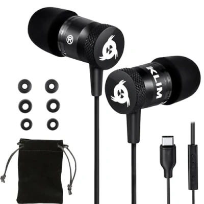 Afbeelding van KLIM Fusion C USB hoofdtelefoon van hoge kwaliteit audio + 5 jaar garantie in ear met traagschuim en microfoon nieuwe versie 2022 zwart