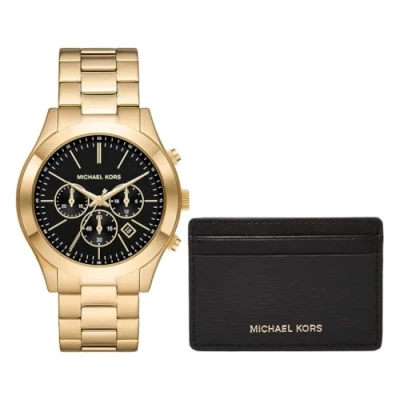 Afbeelding van Michael Kors Traditional Runway Chronograaf goldcoloured, Heren, Maat: One Size, Gold coloured