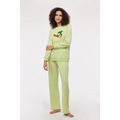 Afbeelding van Pyjama dames woody velours duck