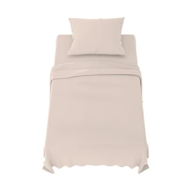 Afbeelding van Dreamzie beddengoedset 90x190 cm 3 delig microvezel hoeslaken eenpersoons onderlaken 70x260 1 kussensloop 65x65 Oeko Tex gecertificeerd beige
