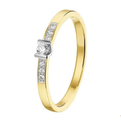 Afbeelding van Trendjuwelier huiscollectie Ring Diamant 0.085ct H SI Bicolor Goud