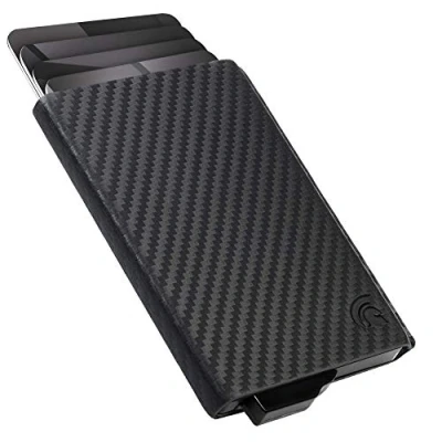 Afbeelding van POWR Gift Set Portemonnee met Sleutelhouder. RFID Blokkeren, Lederen Kaarthouder Heren Portemonnee, Minimalistische Slanke Metalen Blokkeren Contactloze Card Protector