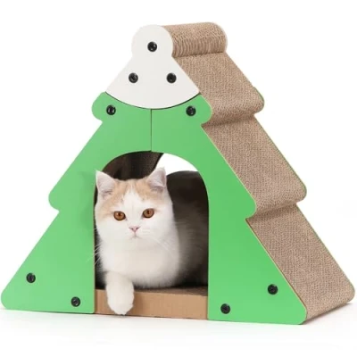 Afbeelding van FUKUMARU Krabpaal voor katten binnen, krableuning, krabboom, groen
