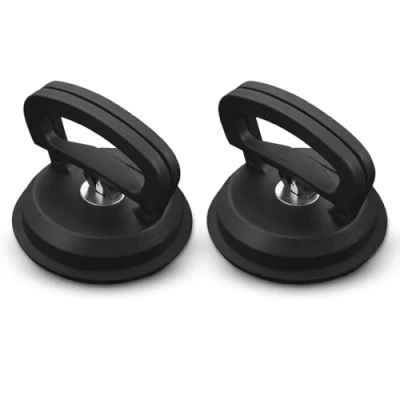 Afbeelding van Hwtcjx Zuignap Carrosserie, Professionele Zuignap, 2 Stuks Tegels, Glastrekker, Hefboom, Tang, Voor Glas, Keramische Tegels (Rood, D115mm) (zwart)