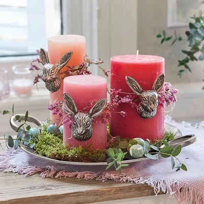 Afbeelding van LOBERON Kaars set van 3 Pretin roze
