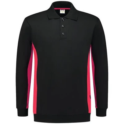 Afbeelding van Tricorp 302003 Polosweater Bicolor Zwart/Rood maat 7XL