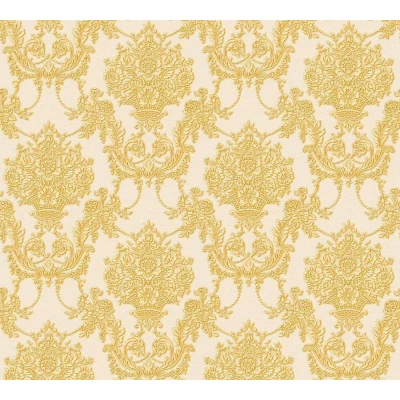 Afbeelding van A.S. Création Vliesbehang Chateau 5 behang met ornamenten barok 10,05 m x 0,53 crème geel metallic Made in Germany 344924 34492 4
