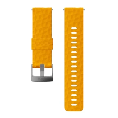 Afbeelding van SUUNTO Vervangend horlogebandje, voor alle Spartan Sport Wrist HR horloges, siliconen, lengte: 22,3 cm, brugbreedte: 24 mm, geel (amber)/zilver, incl. pennen montage, SS050012000