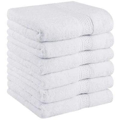 Afbeelding van Utopia Towels 6 stuks badstof handdoeken 50x100 cm met ophanglus (Wit)